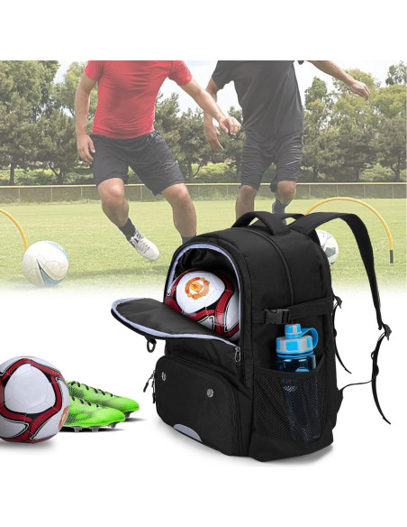 Mochila de Fútbol DSLEAF con Compartimento para Balón y Zapatos
