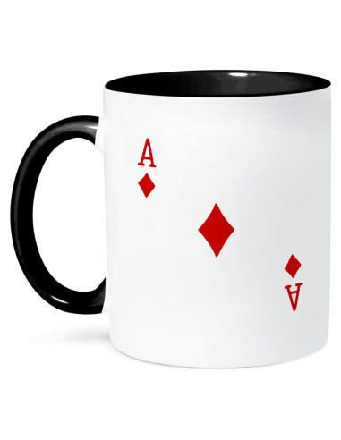 Taza 3dRose As de Diamantes 11 oz Cerámica Multicolor