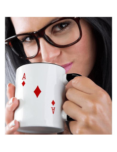 Taza 3dRose As de Diamantes 11 oz Cerámica Multicolor 2