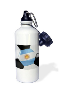 Botella de Agua Deportiva 3dRose Pelota de Fútbol Argentina 621ml 2
