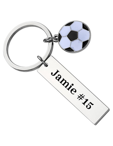 Llavero de Fútbol Personalizado Acero Inoxidable Unisex