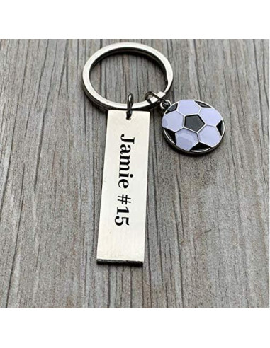 Llavero de Fútbol Personalizado Acero Inoxidable Unisex
