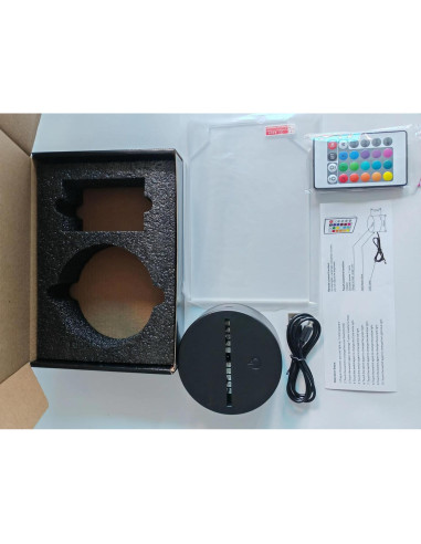 Lámpara LED 3D Jugador de Fútbol Número 10 - USB, Verde