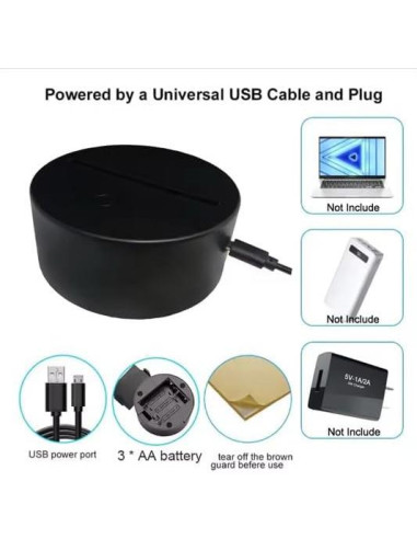 Lámpara LED 3D Jugador de Fútbol Número 10 - USB, Verde