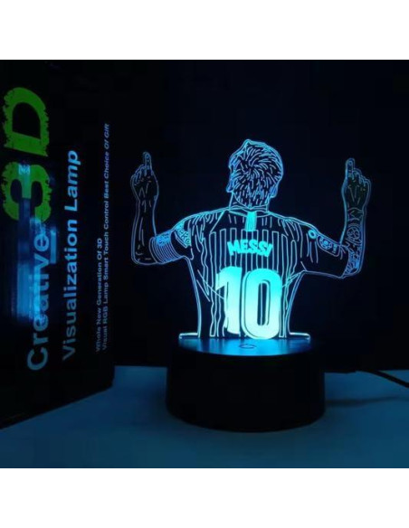 Lámpara LED 3D Jugador de Fútbol Número 10 - USB, Verde