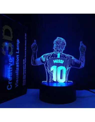 Lámpara LED 3D Jugador de Fútbol Número 10 - USB, Verde