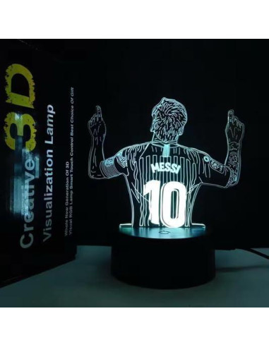 Lámpara LED 3D Jugador de Fútbol Número 10 - USB, Verde
