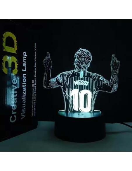 Lámpara LED 3D Jugador de Fútbol Número 10 - USB, Verde