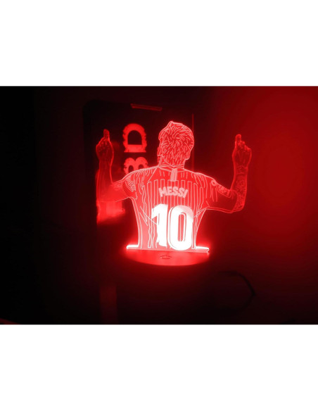Lámpara LED 3D Jugador de Fútbol Número 10 - USB, Verde