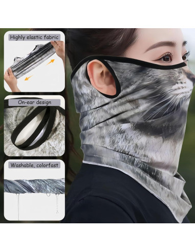 Máscara Facial 3D de Animal YJPPDD - Collie de Frontera