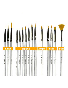 Juego de Pinceles de Detalle Fino Fuego en Mí - 15 Piezas