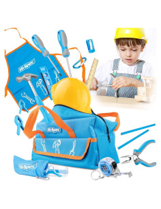 Juego de Herramientas Hi-Spec para Niños 18 Piezas con Bolsa Azul