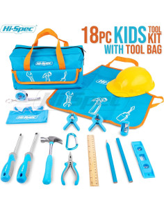 Juego de Herramientas Hi-Spec para Niños 18 Piezas con Bolsa Azul 2