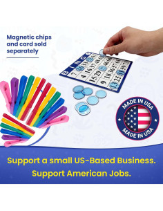 Juego de 18 Varitas Magnéticas de Bingo Mr. Chips - Hecho en EE. UU. 2
