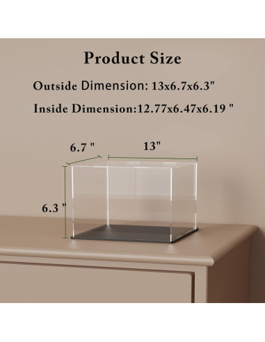 Caja de Exhibición Acrílica SVENJBB 33x17x16 cm Base Negra