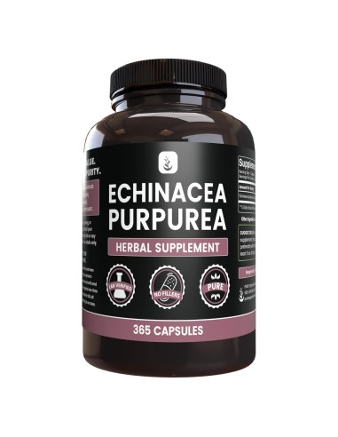 Cápsulas de Echinacea Purpurea 365 Unidades Ingredientes Originales Puros
