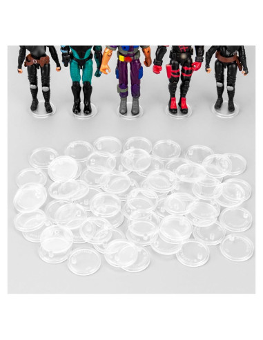 50 Soportes de Exhibición Transparentes para Figuras 3.75" DisplayMore