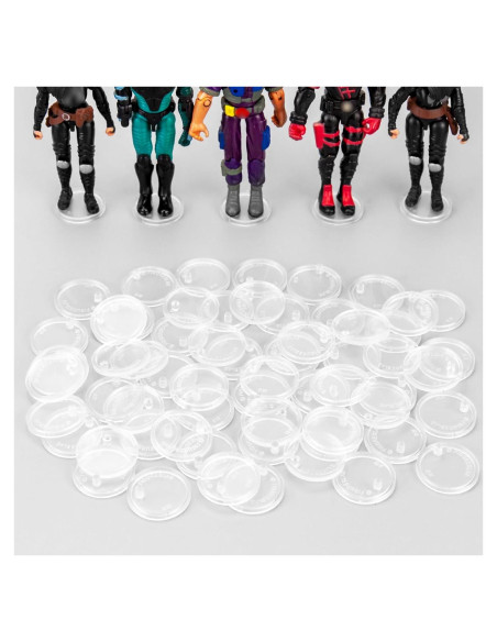 50 Soportes de Exhibición Transparentes para Figuras 3.75" DisplayMore