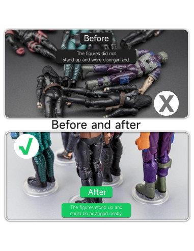 50 Soportes de Exhibición Transparentes para Figuras 3.75" DisplayMore