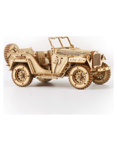 Rompecabezas de Madera 3D ROKR Coche Militar Escala 1:18