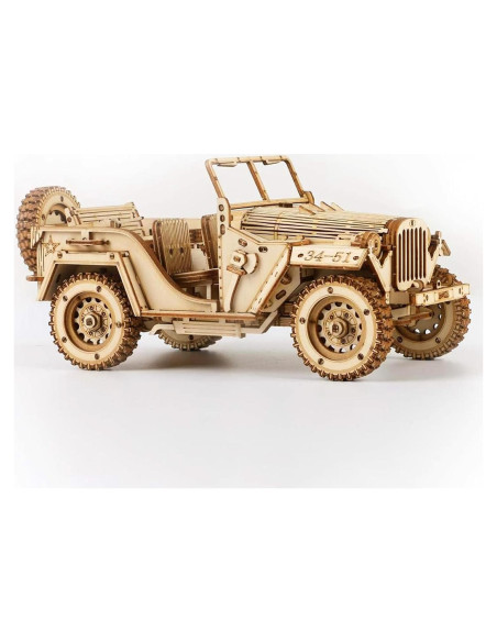 Rompecabezas de Madera 3D ROKR Coche Militar Escala 1:18