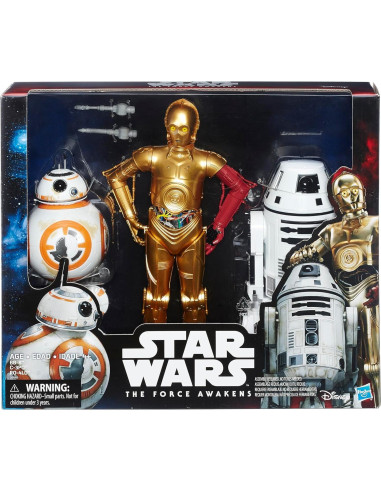 Paquete de 3 Droids Star Wars C-3PO BB-8 RO-4LO