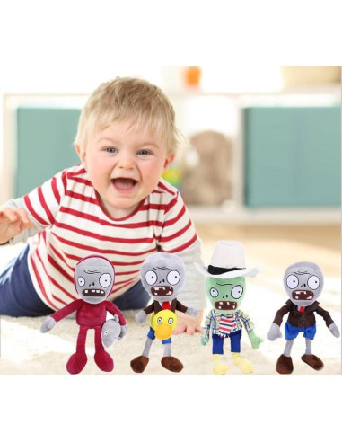 4 Juguetes de Peluche Plantas vs Zombies BASHERISE - Regalo