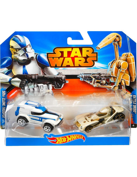 Hot Wheels Star Wars Auto Clone Trooper y Battle Droid 1:64