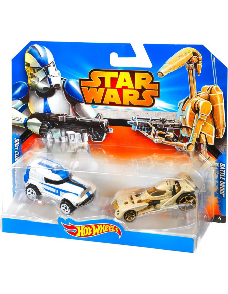 Hot Wheels Star Wars Auto Clone Trooper y Battle Droid 1:64