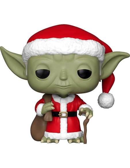 Funko Pop! Star Wars Vacaciones Santa Yoda 9.53 cm con Protector
