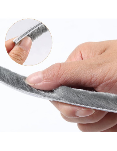 Burlete de Cepillo Hokmly 5m Gris 5mm x 6mm Aislante Puertas