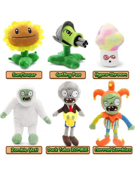 Muñecas de Peluche Maikerry PVZ - Juego de 6 Zombies 17-30 cm Muñecas de Peluche Maikerry PVZ - Juego de 6 Zombies 17-30 cm