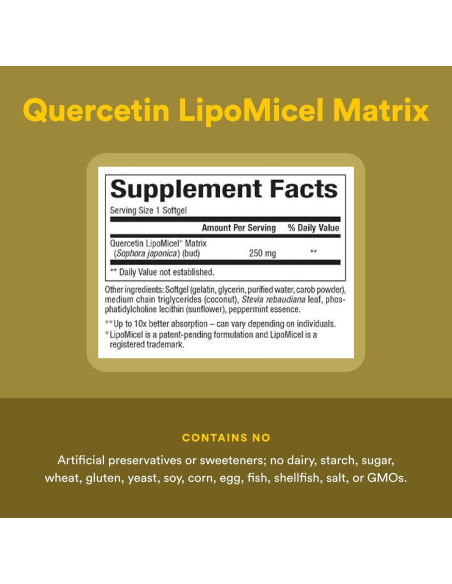 Quercetina LipoMicel Factores Naturales 30 Gelatinas Blandas Quercetina LipoMicel Factores Naturales 30 Gelatinas Blandas