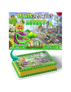 Cakecery Banner Comestible Plantas vs Zombies 2021 20x28 cm