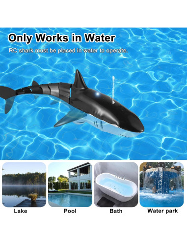 Juguete de piscina tiburón RC YOU CHUANG 34.5cm negro