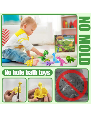 Juguetes de baño dinosaurios Shantou - 8 piezas sin moho