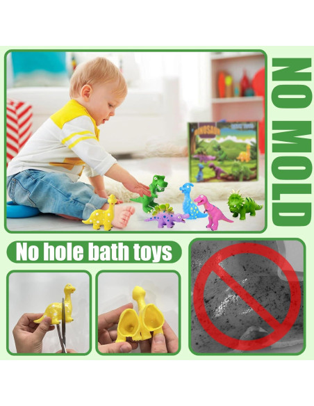 Juguetes de baño dinosaurios Shantou - 8 piezas sin moho