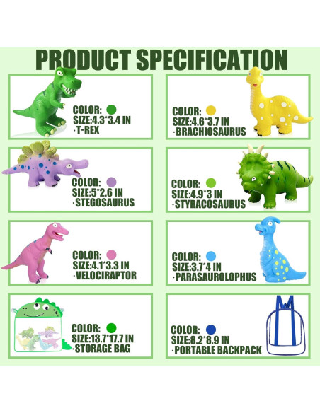 Juguetes de baño dinosaurios Shantou - 8 piezas sin moho