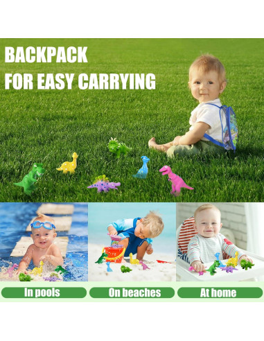 Juguetes de baño dinosaurios Shantou - 8 piezas sin moho