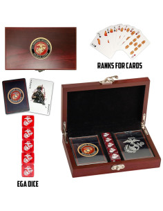 Juego de Cartas y Dados USMC - Baraja y Dados EGA 2