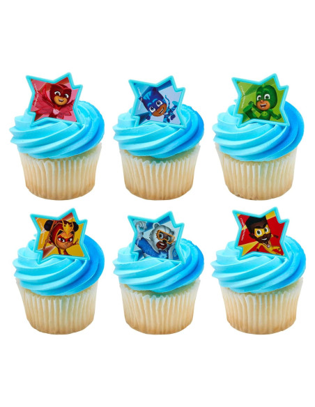 DecoPac Anillos para Cupcakes PJ Masks - 72 Adornos Aprobados