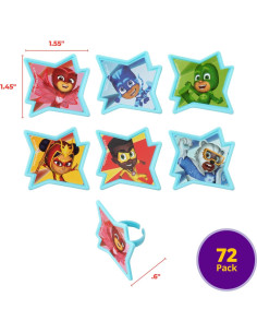 DecoPac Anillos para Cupcakes PJ Masks - 72 Adornos Aprobados 2