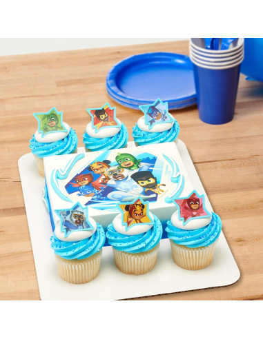DecoPac Anillos para Cupcakes PJ Masks - 72 Adornos Aprobados