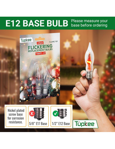 Bombilla Parpadeante Tupkee C7 E12 1W Naranja - 2/Paq