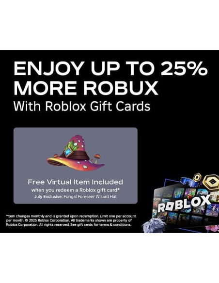 Tarjeta de Regalo Física Roblox 50 con Artículo Virtual Gratis