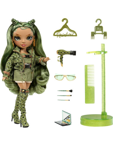 Muñeca de Moda Rainbow High Olivia Verde Camo con Accesorios
