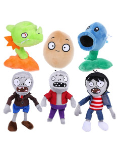 6 Juguetes de Peluche Plantas vs Zombies BASHERISE Suaves