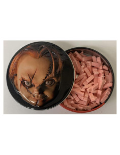 Caramelos de Cereza Ácida Chucky 34g - Lata Coleccionable