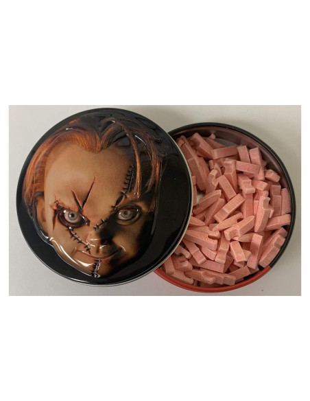 Caramelos de Cereza Ácida Chucky 34g - Lata Coleccionable