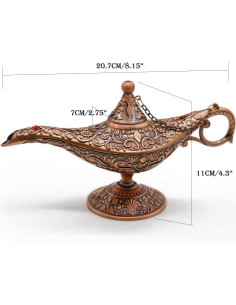 Lámpara de Genio Vintage AVESON Bronce Rojo 20.7x7x11 cm 2